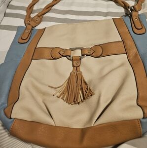 Two-Tone Tan and Blue Women's Bag